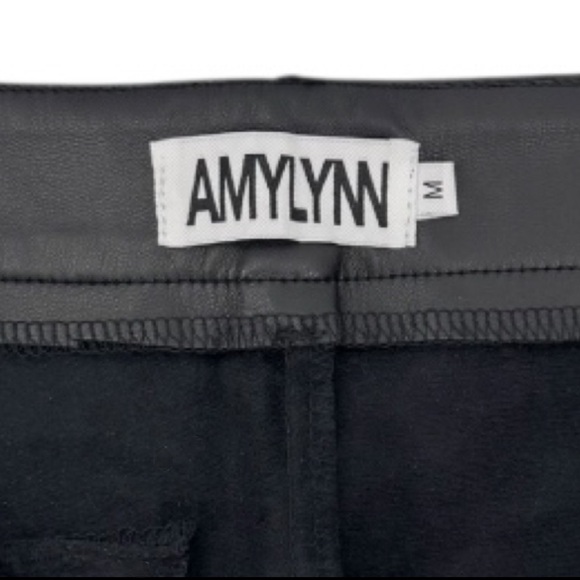AmyLynn Nelly Faux Leather Kick Flare Crop Pants Size Medium - Picture 6 of 6
